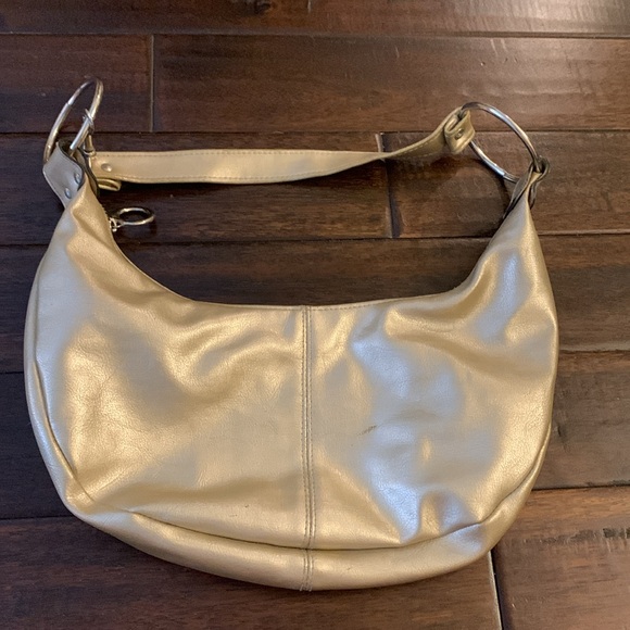 Apt. 9 gold hobo shoulder bag with silver ring hardware EUC - Picture 3 of 5